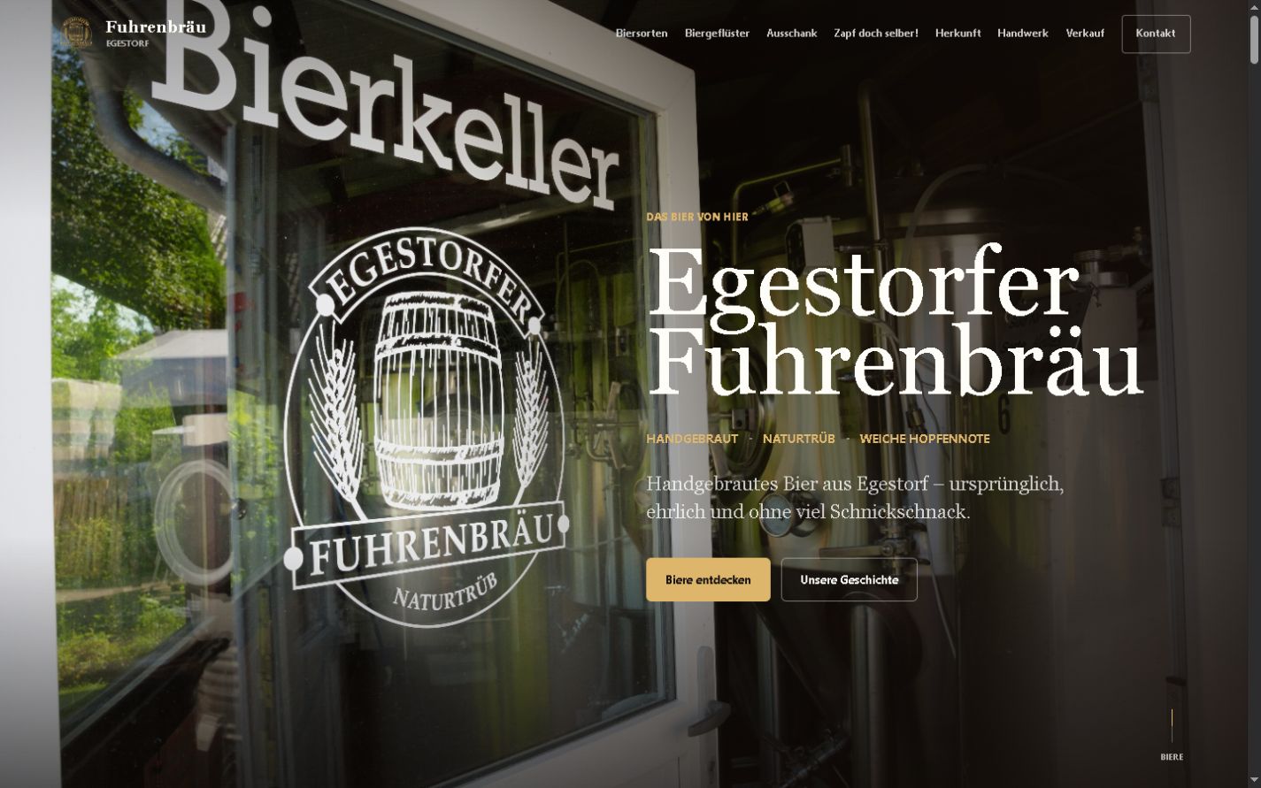 Individuelles Desktop-Webdesign für Fuhrenbräu